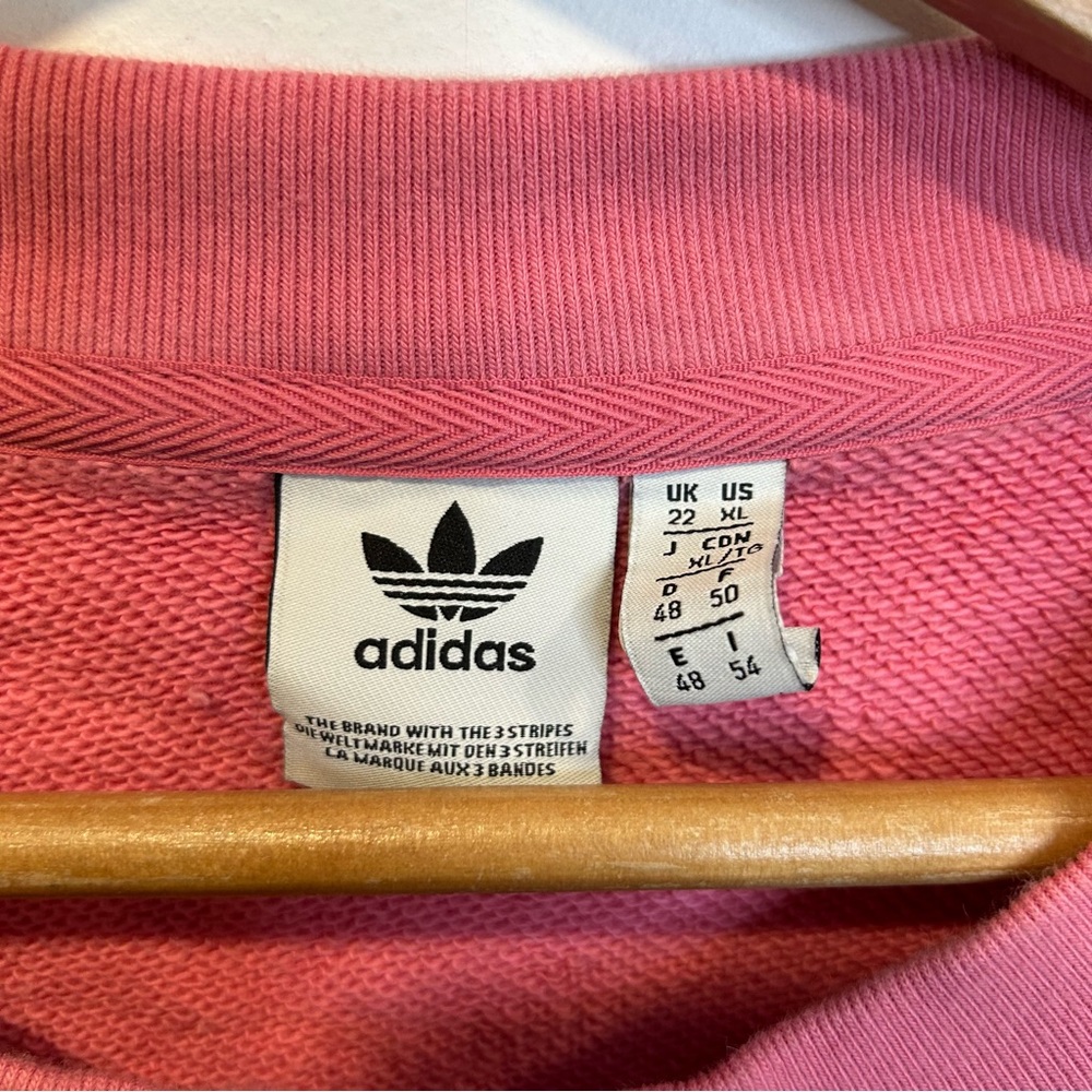 Adidas Originals Adicolor Classics Oversized Sweatshirt China Pink Cropped - Picture 4 of 6